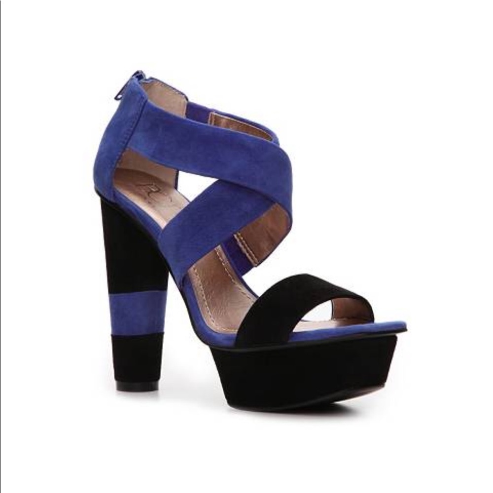 BCBG Blue and Black Sandals